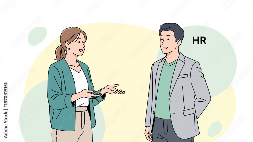Fototapeta premium HR professional talking to a candidate during a job interview, professional meeting
