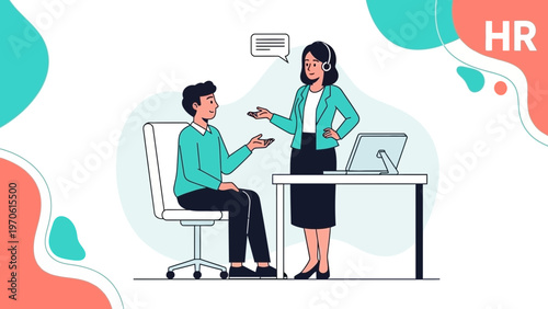 HR Manager Interviewing Candidate in Modern Office