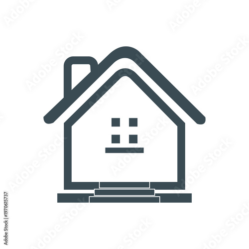 house home icon line minimal simple outline building symbol for real estate property housing concept