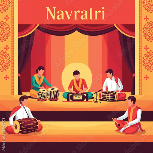 Indian musicians playing traditional drums 1.