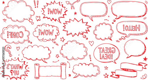 Foto Social media conversation speech bubbles and message icons vector collection