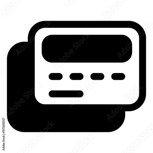 Card icon for payment, finance and transaction