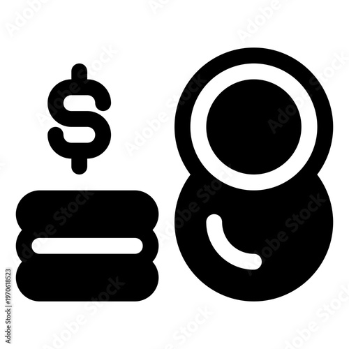 Coin icon for money, finance and currency
