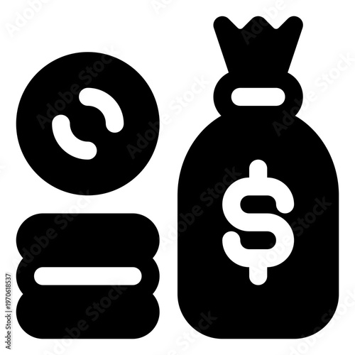Finance icon for money, business and investment