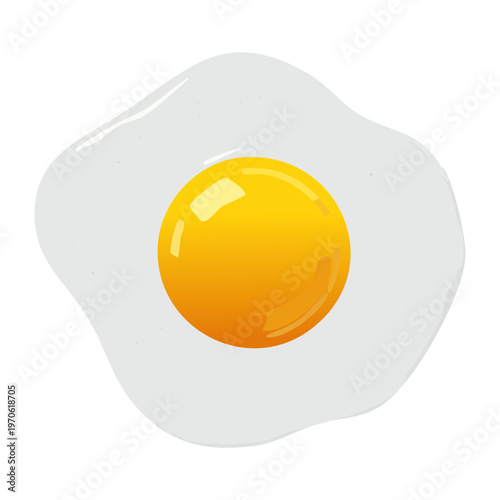 Fresh fried egg for culinary blog and traditional breakfast cooking recipe visual aid - Vector Illustration