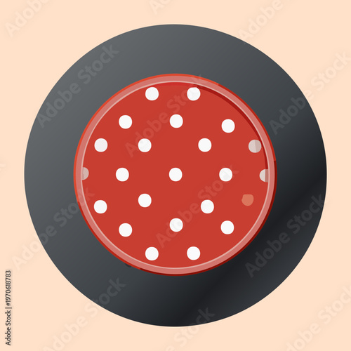 Sliced pepperoni salami for pizza topping and savory snack recipe promotion materials - Vector Illustration