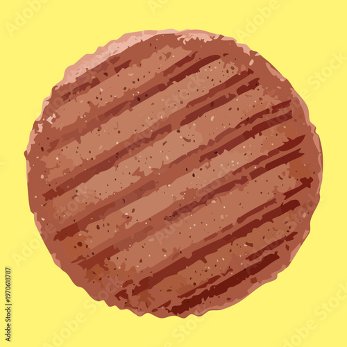 Cuadro en lienzo Grilled burger patty for fast food restaurant branding and delicious meat snack