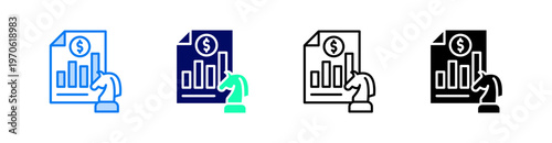 Sales Strategy Multiple Style Icon Set Vector 