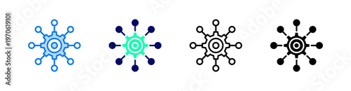 Technology Multiple Style Icon Set Vector 