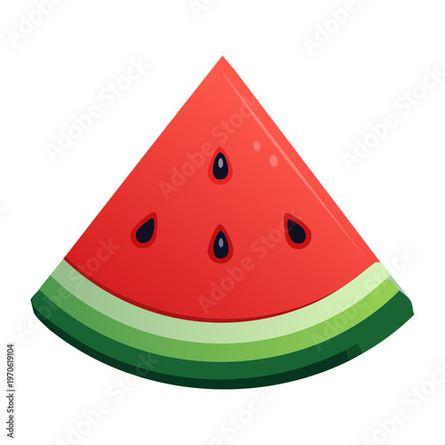 Fresh juicy watermelon slice with vibrant red pulp for summer party and healthy dessert theme - Vector Illustration
