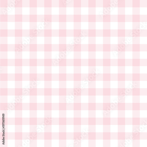 Pink gingham check pattern background, cute seamless pastel grid texture
