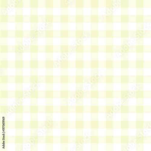 Yellow gingham check pattern background, cute seamless pastel grid texture