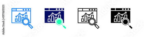 Analytics Multiple Style Icon Set Vector 