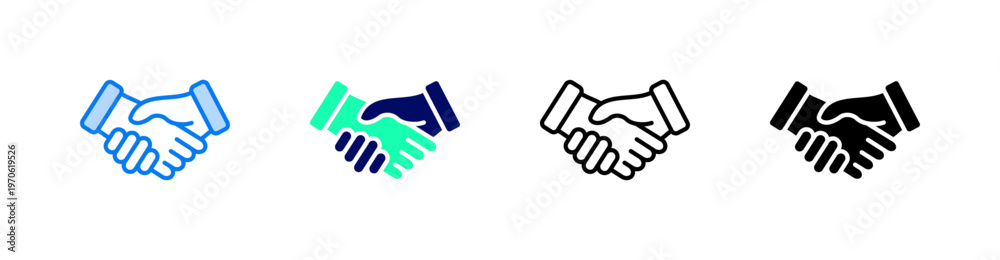 Fototapeta premium Handshake Multiple Style Icon Set Vector 