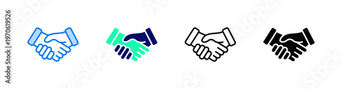 Handshake Multiple Style Icon Set Vector 