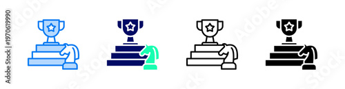 Win Strategy Multiple Style Icon Set Vector 