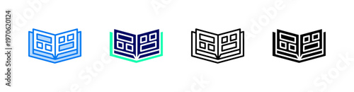 Catalog Multiple Style Icon Set Vector 