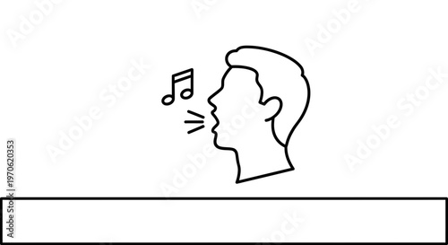 Man Singing with Musical Notes Icon
