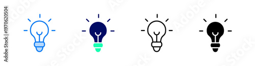 Idea Multiple Style Icon Set Vector 