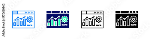 Data Multiple Style Icon Set Vector 
