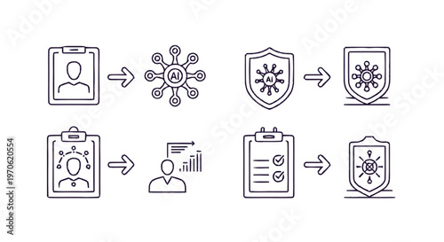 Conceptual Illustration of Artificial Intelligence and Data Security.
