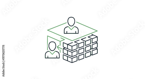 Conceptual Illustration of Business Teamwork and Collaboration in Modern Office.