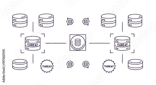 Conceptual Illustration of Data Security and Cyber Threat Protection.