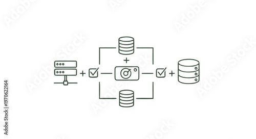 Conceptual illustration of data management and information processing.