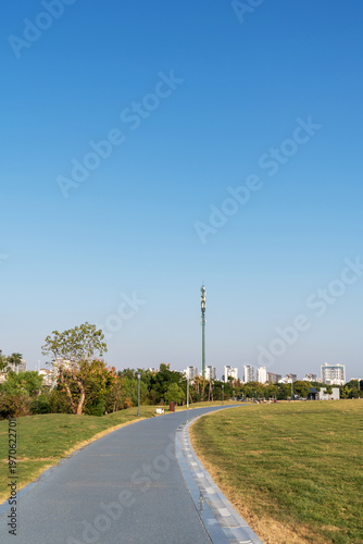 walkway in the modern city
