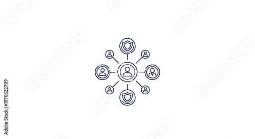 Conceptual illustration of a network of people connected together.