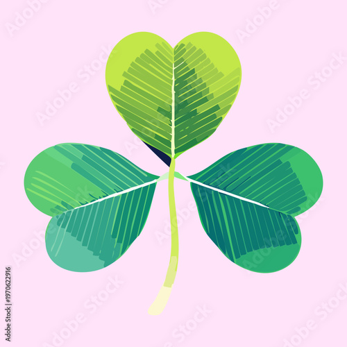 Three leaf green clover for luck and nature theme and st patrick day celebration design - Vector Illustration
