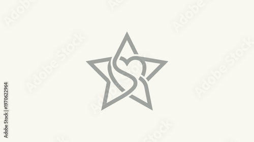 Abstract Star and Heart Logo Design