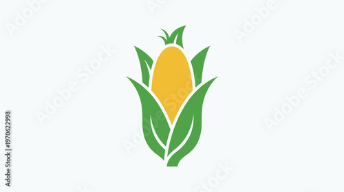 Stylized Corn Icon on White Background