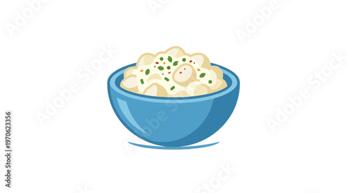Bowl of Mashed Potatoes with Herbs