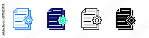 Project Multiple Style Icon Set Vector 