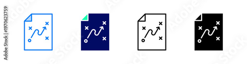 Plan Multiple Style Icon Set Vector 