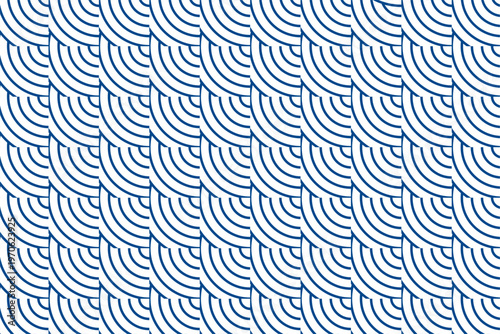 Seamless blue color quarter circle pattern design