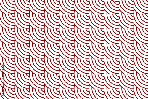Seamless red color quarter circle pattern design