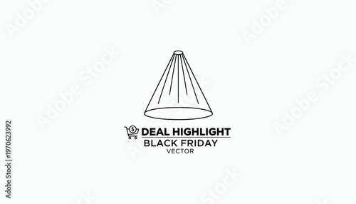 Deal Highlight Black Friday Vector Icon with Spotlight Effect