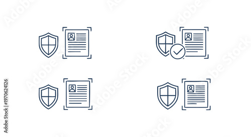 Data Protection and Compliance Icons for Secure Information Management.