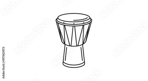 Djembe Drum Outline Icon - Traditional African Percussion Instrument