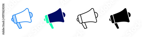 Loud Multiple Style Icon Set Vector 