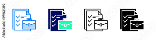 Job Description Multiple Style Icon Set Vector 