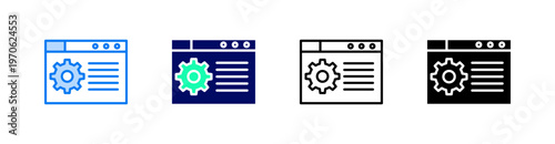 Software Multiple Style Icon Set Vector 