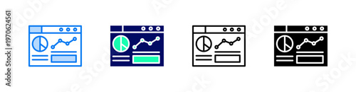 Dashboard Multiple Style Icon Set Vector 