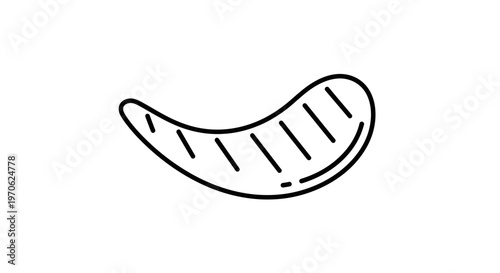 Crispy Potato Chip Icon, Vector Illustration, Simple Line Art Snack Food Symbol