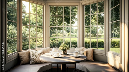 Sunlit Bay Window Breakfast Nook