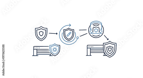 Cybersecurity network protection and data security concept.