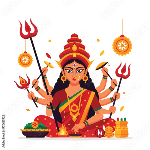 Hindu Goddess Durga Idol Statue.