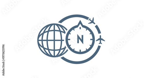 Conceptual illustration of global travel and international navigation.